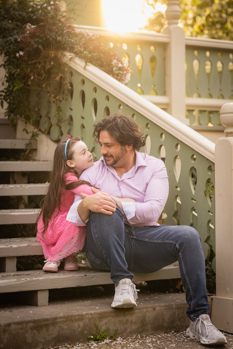 Father and daughter sharing a quiet moment during a Las Vegas family session