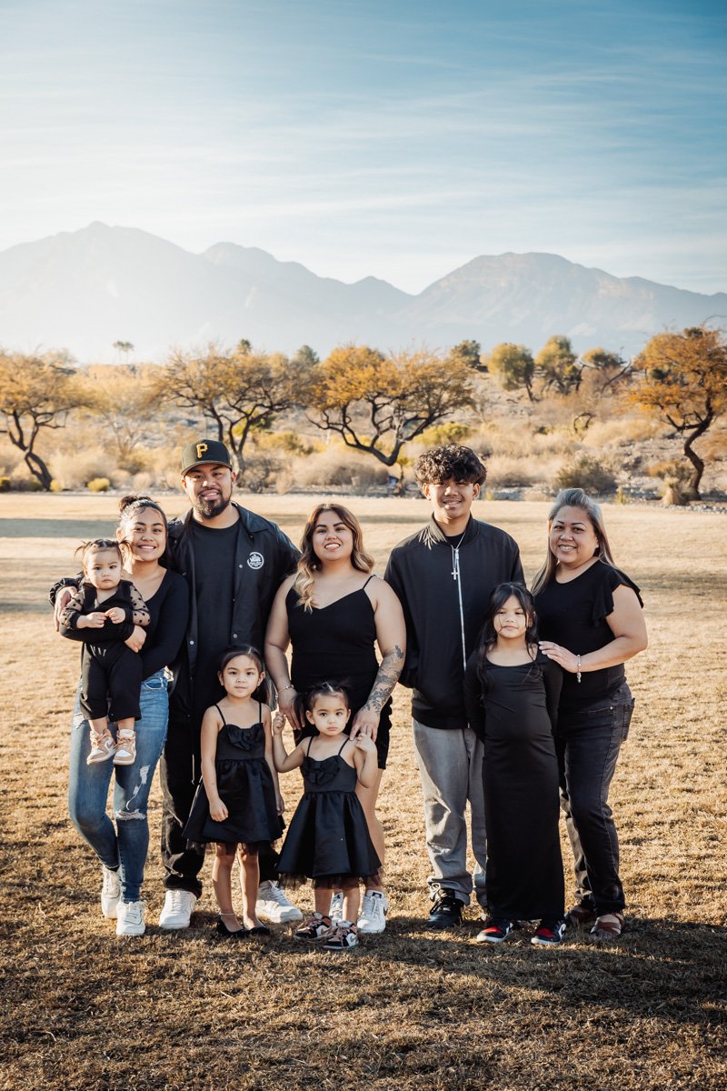 Large family photographed together outdoors in Las Vegas